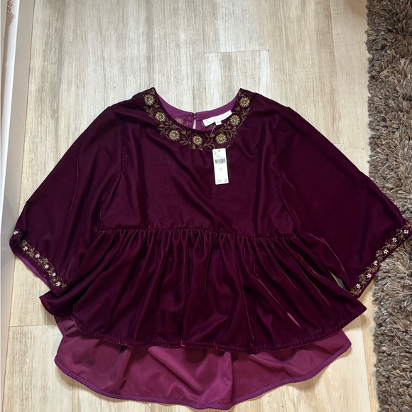 NWT Anthropologie Mayelle Velvet Babydoll Blouse Kavita Bhartia Medium - Picture 14 of 14
